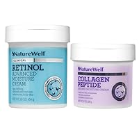 NATURE WELL Clinical Collagen Peptide Intense Restoring Moisture Cream & Retinol Advanced Anti-Aging Moisture Cream Bundle For Face, Neck, & Body