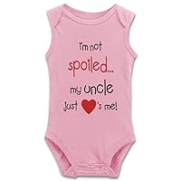 I'm Not Spoiled My Uncle Just Loves Me Baby Bodysuit Short/Long Sleeve Jumpsuit Rompers Unisex Outfits