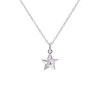 jewellerybox Sterling Silver Pearl Star Necklace - 14-22 Inches
