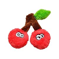 Duraplush Small Cherries: Sqeakerless Eco-Friendly and Durable Toy for Dogs | Perfect for Fetch and Tug-of-War Play | Made in USA