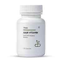 Hair Vitamins Capsules, Natural DHT Blocker & Biotin Capsules for Hair Growth, Hair Fall Control, Contains 12 mcg Biotin, Vitamin, Iron, Omega 3 & Bhringraj (30 Multivitamins for Hair)