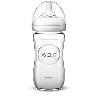 Philips AVENT Natural Glass Baby Bottle, Clear, 8 Oz