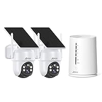 ANRAN Security Cameras Outdoor Wireless, 2 Cam-Kit, 4MP FHD Home Security Cameras System Battery Powered with Integrated Solar Panel, Forever Power, 360° Pan & Tilt, No Monthly Fee, Easy Setup