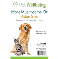 Pet Wellbeing More Mushrooms Kit for Dogs & Cats with Cancer - Value Size - Immune System Support and Antioxidant Protection - Turkey Tail, Reishi, Maitake, Astragalus, Blessed Thistle, Sheep Sorrel