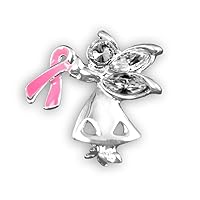 Breast Cancer Angel Pin w/Crystal in a Bag