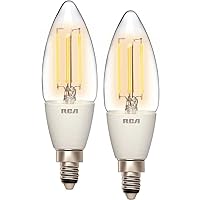 WiFi Smart Light Bulbs | Amber B11 Vintage LED Light Bulb Compatible with Google and Alexa Devices for Home | 4W (40W Eq), 320 LM | Control from Anywhere w/Smartphone | Dimmable & Tunable