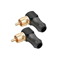 10Pcs/lot RCA Male Plug Straight/Right Angle RCA Connector Audio Speaker Cable Plug (Color : N1015(Right Angle))