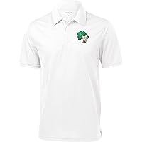 St Patricks Day Lucky Irish Mouse Patch Pocket Print Textured Polo