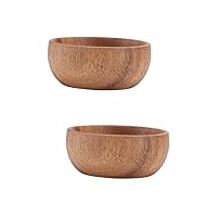 BESTOYARD 2 Pcs Acacia Wooden Plate Wood Bowls Decorative Noodle Bowl Table Trays for Eating Storage Bowls for Keys Coconut Salad Bowl Fruit Bowl Dessert Tray Household Dining Table Egg Bowl