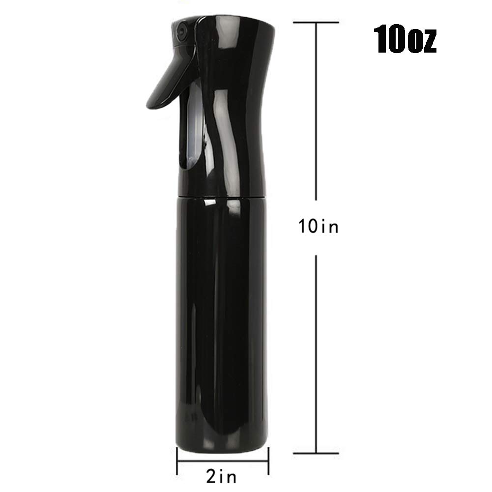 Simliving Hair Water Bottle Spray Mister - 10oz Continuous Pressurized 360 Misting Stylist Sprayers for Barber ( 10oz Black )