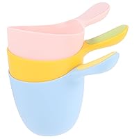 BESTOYARD 3pcs Water Scoop Water Ladle for Bath Bath Ladle Kid Spoons Bath Scoop Shampoo Water Bucket Cups Shower Ladle Body Wash Multipurpose Plastic Child