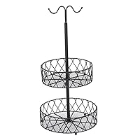 Fruit Basket Detachable 2-Tier Metal Wire Fruit Bowl Stand for Kitchen Countertop, Fruit Basket Bowl
