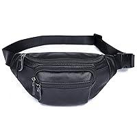 GMOIUJ Vintage Leather Waist Bag Top Layer Leather Phone Bag Sports Bag Men's Chest Bag