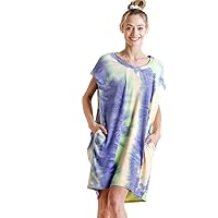 Umgee Women's Tie Dye Pintuck Pocket Dress