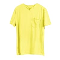 Mens Henley Shirt Casual Summer Big and Tall Short Sleeve V Neck Pocket T Shirts Muscle Gym Workout Athletic Tees