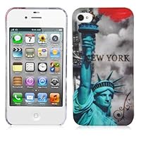 Hard Case Back Cover Works with Apple iPhone 4 / 4G / 4S – Bumper Protection Skin Design: Statue of Liberty