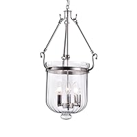 Warehouse of Tiffany RL8155NK Winfield Nickel 14-inch Pendant with Clear Glass Shade,Gray
