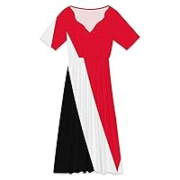 Dresses for Women Slovenia Flag Mid Length Skirt Casual Loose Beach Dress