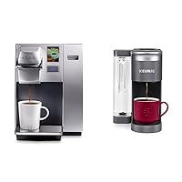 Keurig K155 Office Pro Single Cup Commercial K-Cup Pod Coffee Maker, Silver & K-Supreme SMART Coffee Maker, MultiStream Technology, Brews 6-12oz Cup Sizes, Gray