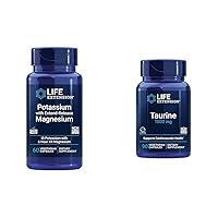 Life Extension Potassium & Magnesium Heart Health Capsules Bundle with Taurine 1000mg Longevity & Exercise Supplement Capsules
