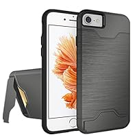 iPhone 7 case with Card Holder,HYYGEDeal PC+TPU Wallet Credit Card Slot Holder Stand Shockproof Protection Cover for Apple iPhone 7 4.7