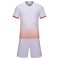 Kids Boys Soccer Jersey and Short Sets Quick Dry Sports Team Training Uniform Knit 2PCS Outfits