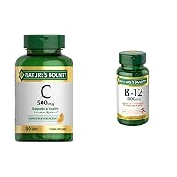 Vitamin C, Supports a Healthy Immune System, Vitamin Supplement, 500mg, 250 Tablets & Vitamin B12, Supports Energy Metabolism, Tablets, 1000mcg, 200 Ct
