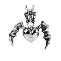 Stainless Steel Necklace Female Diamond Heart Wing Titanium Steel Pendant