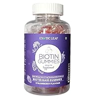 Biotin Hair 30 Gummies, for Strong and Shiny Hairs, Radiant Skin, and Enriched with Biotin, Zinc, Vitamin B6, Gluten & Gelatin Free - Pack of 1