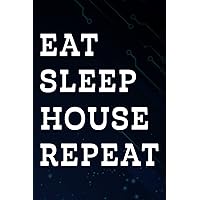 Thank You Gifts for Women Men: Eat Sleep House Music Repeat EDM Lover DJ House Music Meme: house, Notebook - Appreciation Gifts for Coworker Employees ... Present Ideas Men Women Friends,Appointment