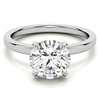 Riya Gems 2 CT Round Infinity Accent Engagement Ring Wedding Eternity Band Vintage Solitaire Silver Jewelry Halo-Setting Anniversary Praise Ring