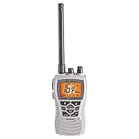 Cobra MR HH350 FLT Handheld Floating VHF Radio - 6 Watt, Submersible, Noise Cancelling Mic, Backlit LCD Display, NOAA Weather, and Memory Scan, White