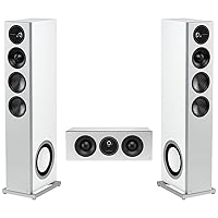 Definitive Technology Demand 3.0 Home Theater System Bundle with D17 Floorstanding Right and Left Speakers, D5c Center Channel Speaker, Gloss White