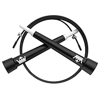 Jump Rope for Cross Fit :: Skipping Rope for WOD :: Speed Skip Rope Training :: Adjustable Jumping Rope for Cardio Fitness & Exercise :: Includes 2 Instructional eBooks and Workout Video