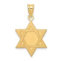 14k Yellow Gold Star of DavidCustomize Personalize Engravable Charm Pendant Jewelry Gifts For Women or Men (Length 0.98