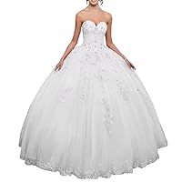 Quinceanera Dresses Ball Gown Floor Length lace Appliques Formal Gowns and Evening Dresses