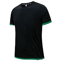 Mens Silk T Shirt Casual Short Sleeve Lightweight Crew Neck Tee Undershirt Top Soft and Breathable Workout Gym Shirts