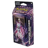 Pokémon XY Evolutions - Mewtwo Mayhem Theme Deck | Full Ready to Play Deck of 60 Cards | Includes Cracked Ice Holofoil version of Mewtwo Plus Deck Case, Chansey Metallic Coin & More