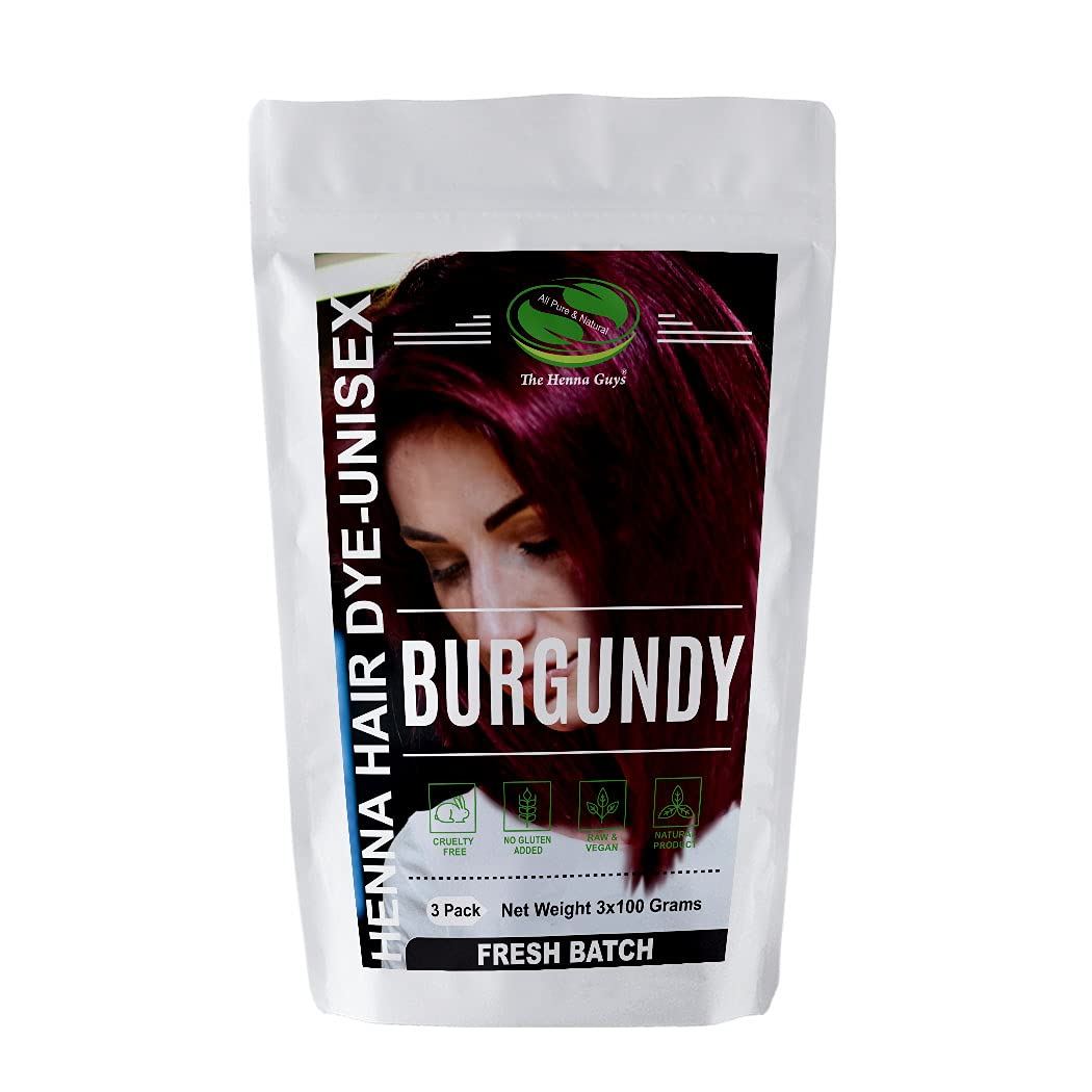 Allin Exporters Burgundy Henna Hair Color - 100% Organic and Chemical Free  Henna for Hair Color Hair Care - (60 Gram = 1 Packet) | WantItAll