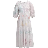 Johnny Was Women's Hazel Tiered Floral-Embroidered Midi Dress