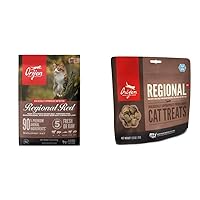 Dry Cat Food, Grain Free, Premium, High Protein, Fresh & Raw Animal Ingredients, Regional Red, 12lb Freeze Dried Cat Treats, Regional Red, 1.25oz