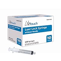 10mL Luer Lock Syringe, Sterile, Individually Sealed - 100 Syringes per Box (no needle)