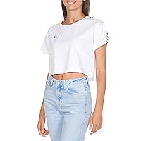 ARENA Women’s Icons Corinne Team Crop T-Shirt Short Sleeve Loose Fit Cotton Active Top Cozy Crew Neck Workout Tee