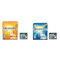 Nicorette 2mg Gum 160ct Fruit Chill & White Ice Mint Flavors Plus Advil Dual Action Caplets 2ct