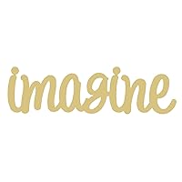 Word Imagine Cutout Unfinished Wood Home Decor Everyday Door Hanger MDF Shaped Canvas Style 4