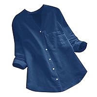 Women's Fall Tops Fashion Casual Tops Solid Color Shirts V Neck Pullover T Shirts Tops, S-3XL