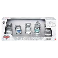 Mattel Disney and Pixar Cars Set of 5 Collectible Character Toy Cars & Trucks Inspired by Mattel Disney's 100 Years of Wonder