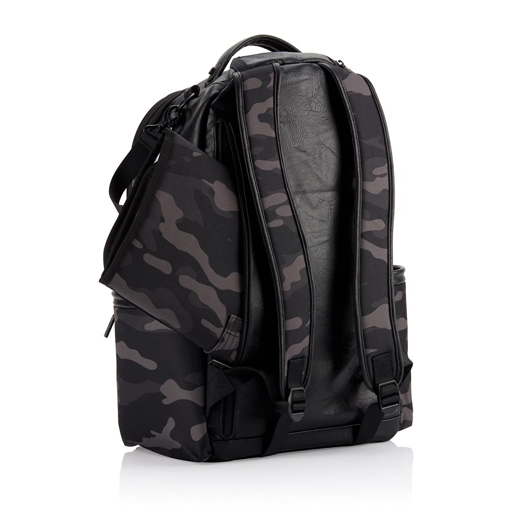 Chelsea + Cole for Itzy Ritzy Diaper Bag Backpack - Large Capacity Boss Backpack Diaper Bag; Includes Changing Pad, Stroller Clips and Tassel, Camo with Stag Head Print Interior and Black Hardware