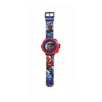 LEXIBOOK DMW050SP Adjustable Projection Watch Digital Screen, 20 Images of Spider-Man and his Friends, for Children/Boys-Red and Blue