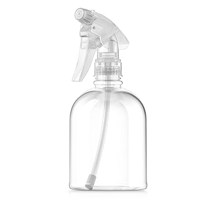 Bar5F Empty Clear Spray Bottle Adjustable Head Sprayer from Fine to Stream, Natural, 16 Oz, Pack of 3
